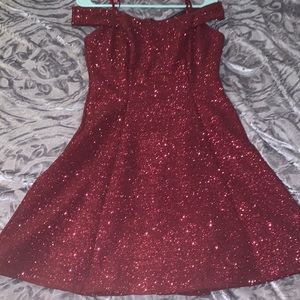 Burgundy glitter dress